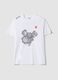 White pure cotton crew-neck T-shirt with Ducati print, regular fit_4