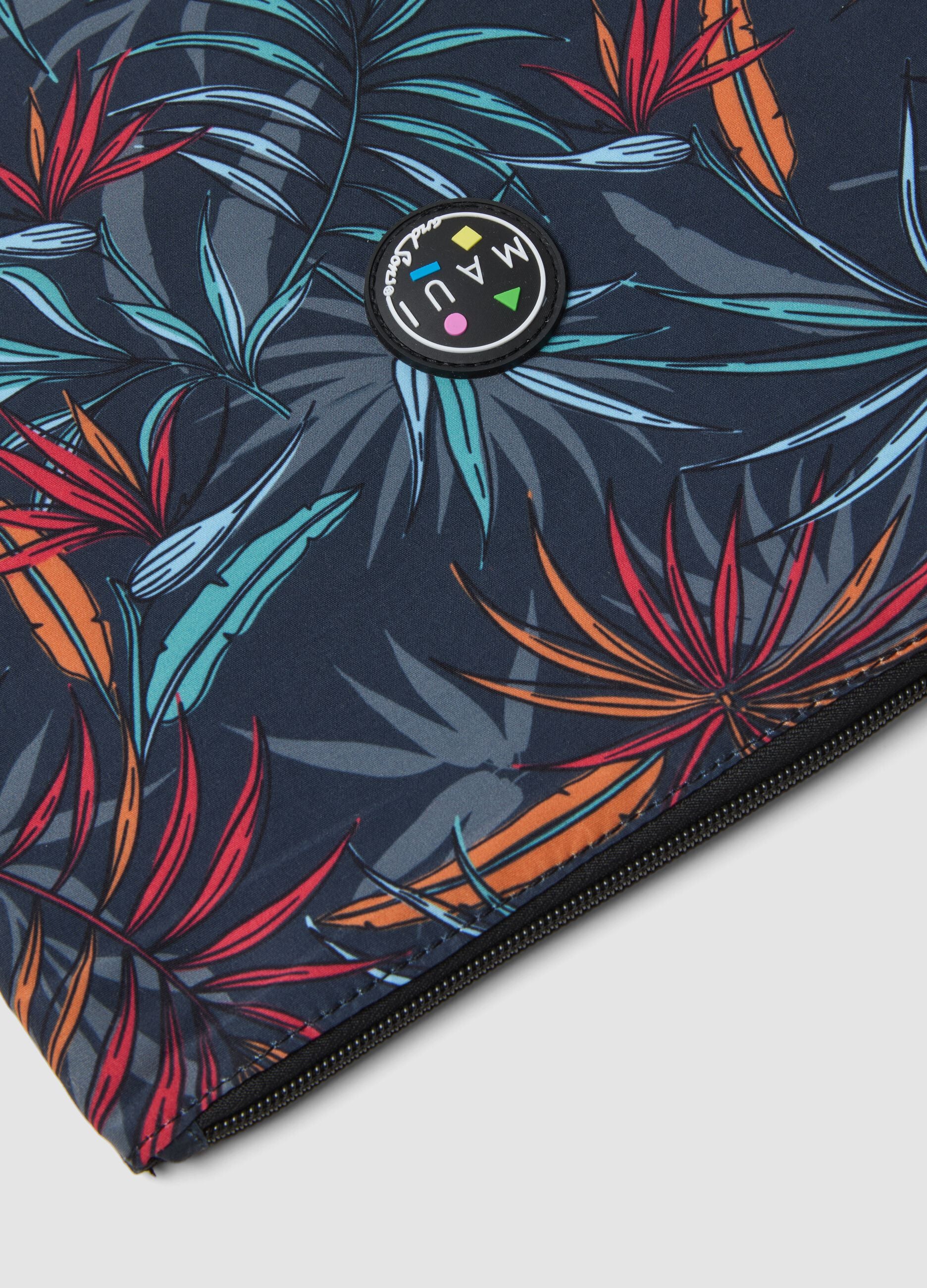 Multicolour tropical-print pouch