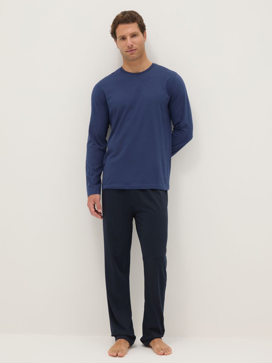 Blue pure cotton pyjamas regular fit_0