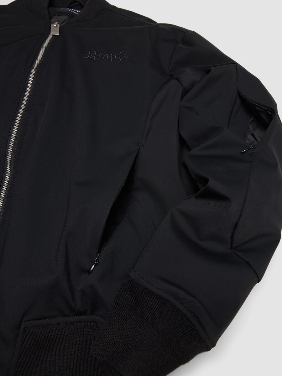 Nylon Bomber Jacket Black_2