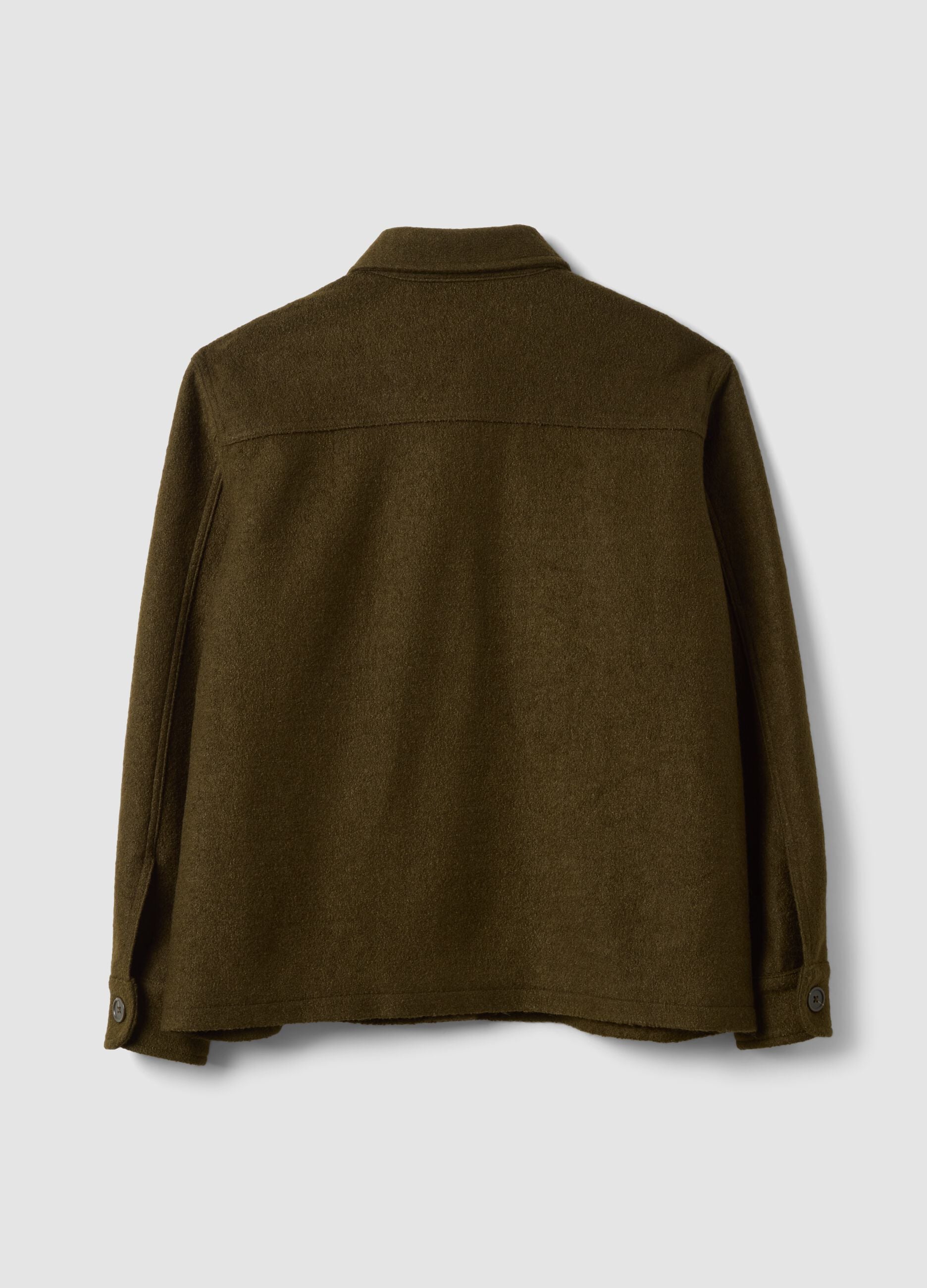 Brown wool-blend blazer with floral embroidery