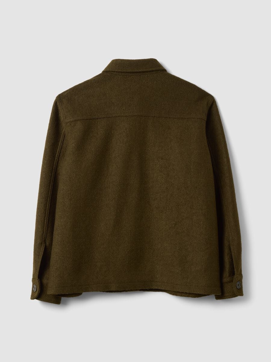 Brown wool-blend blazer with floral embroidery_3