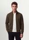 Felpa verde in misto cotone con girocollo e zip regular fit_0