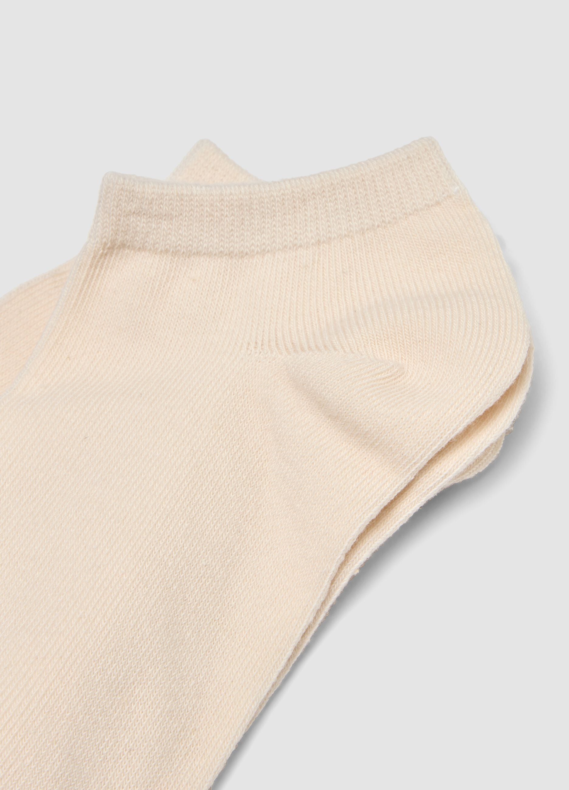 3-pack beige organic cotton ankle socks