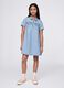 Denim dress in cotton with zip_0