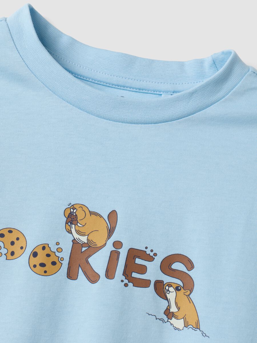 Light blue organic cotton crew-neck pyjamas for boys_2
