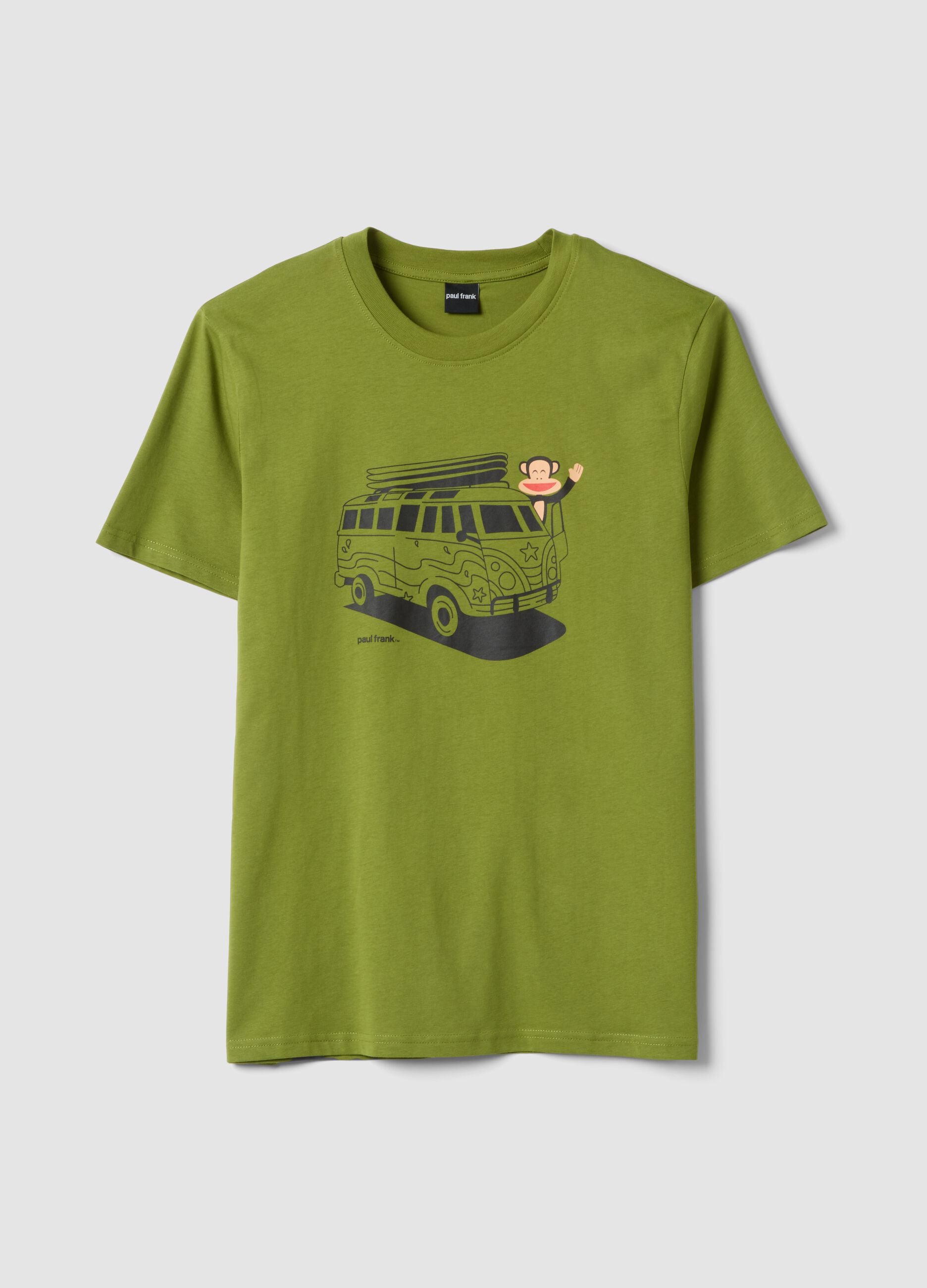 Green Paul Frank print T-shirt in pure cotton, regular fit
