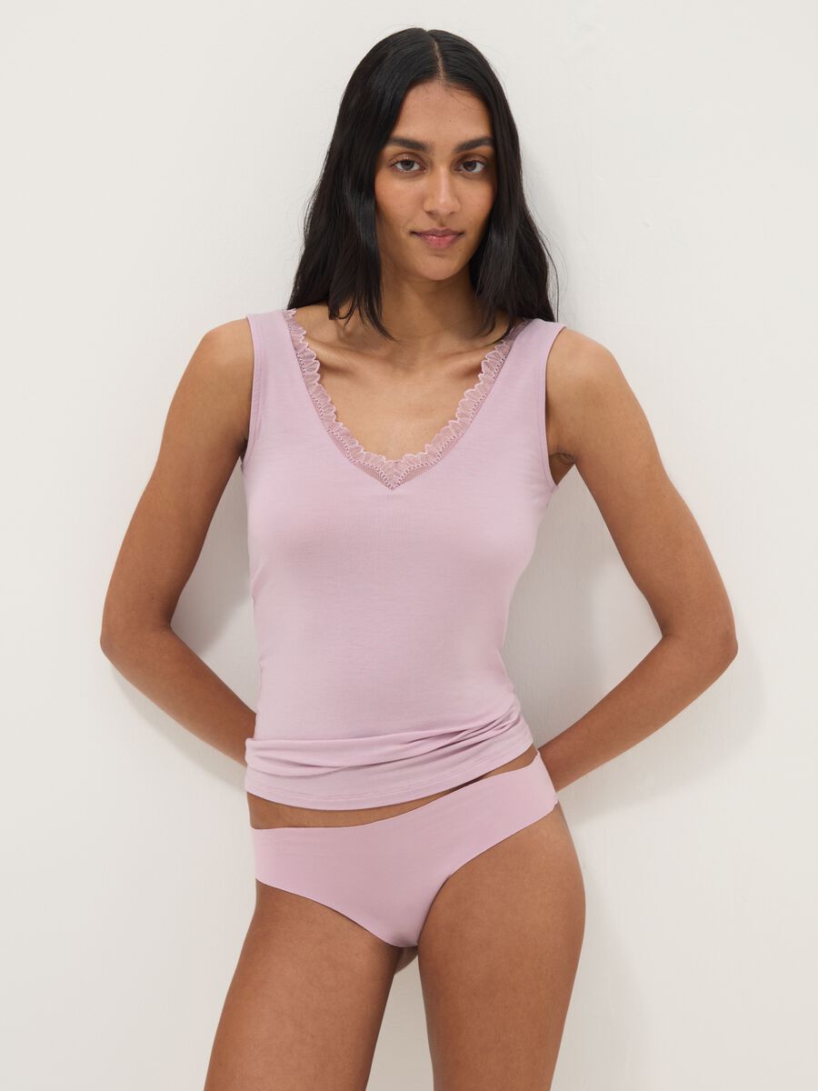 Pink Stretch Cotton Briefs Regular Fit_0