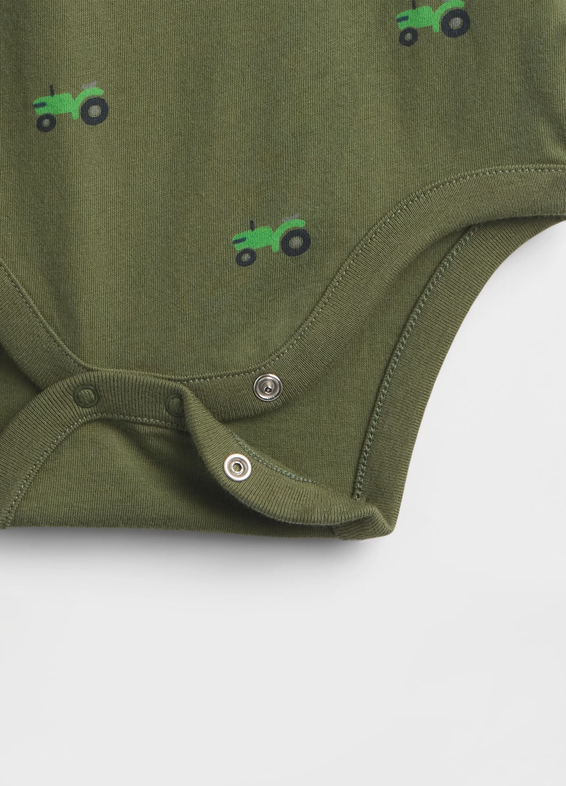 Green cotton bodysuit for newborn