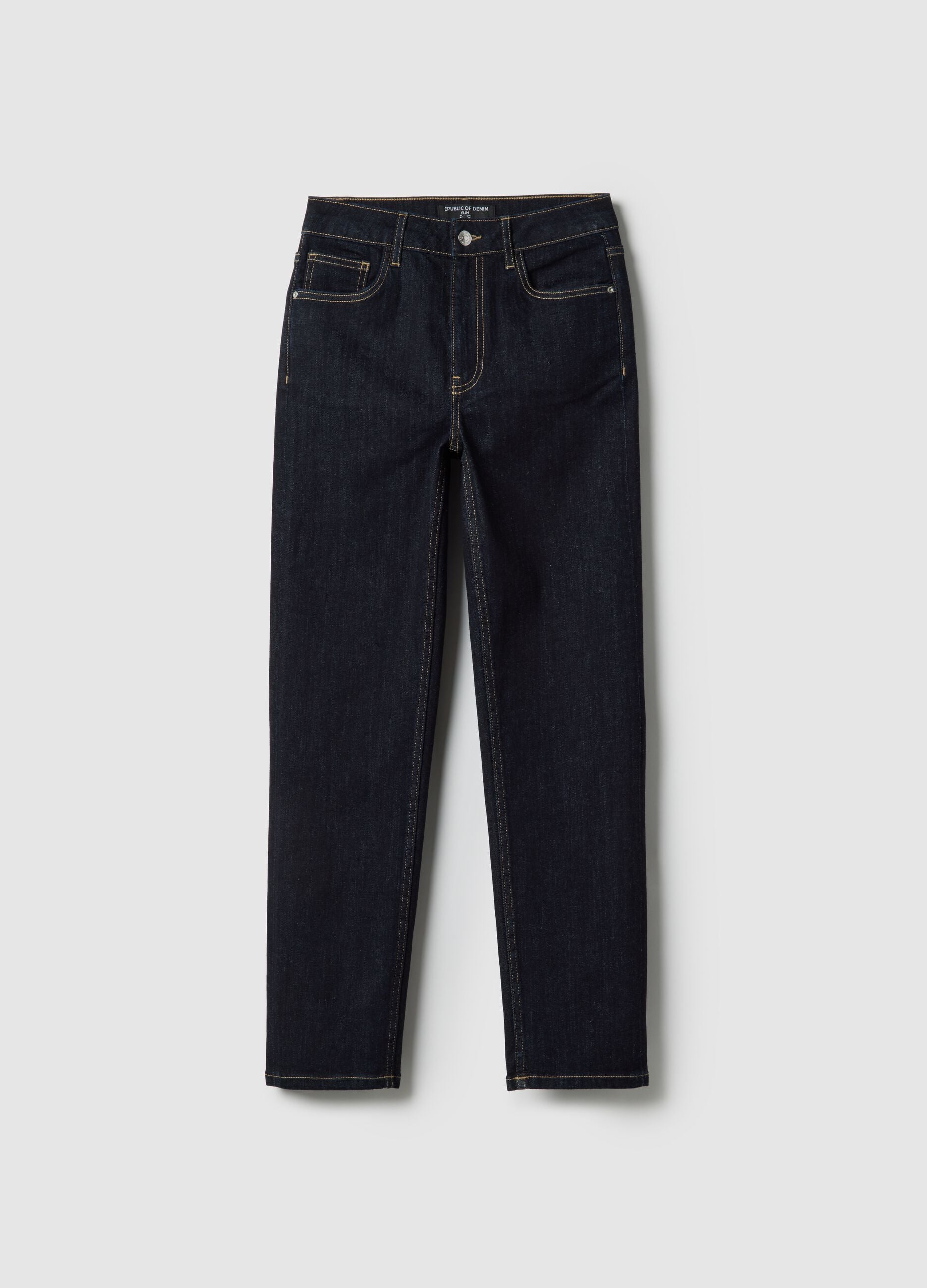 Blue stretch cotton slim fit jeans