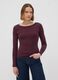 Purple pure cotton crew-neck T-shirt, regular fit_0