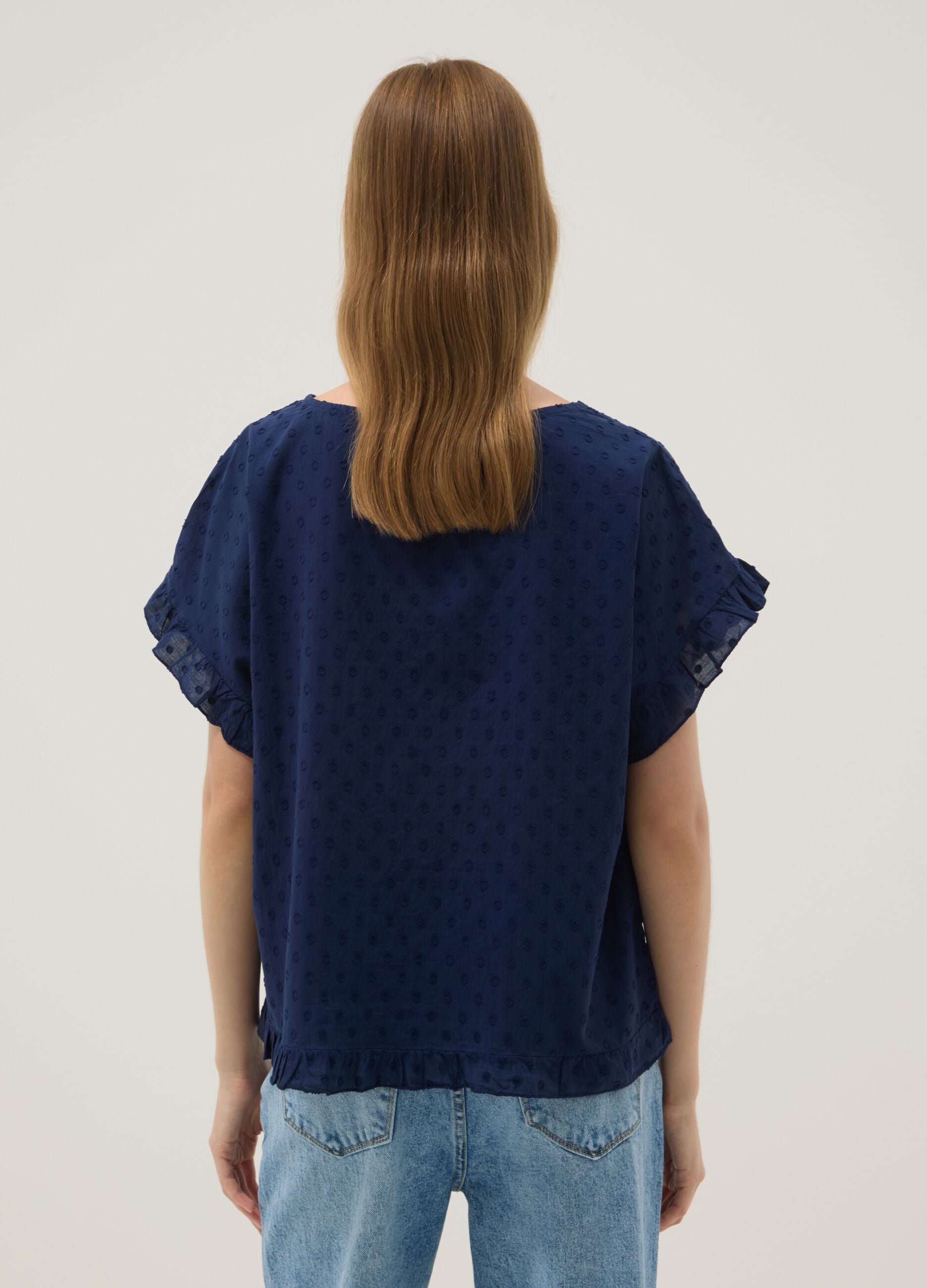 Blue pure cotton blouse