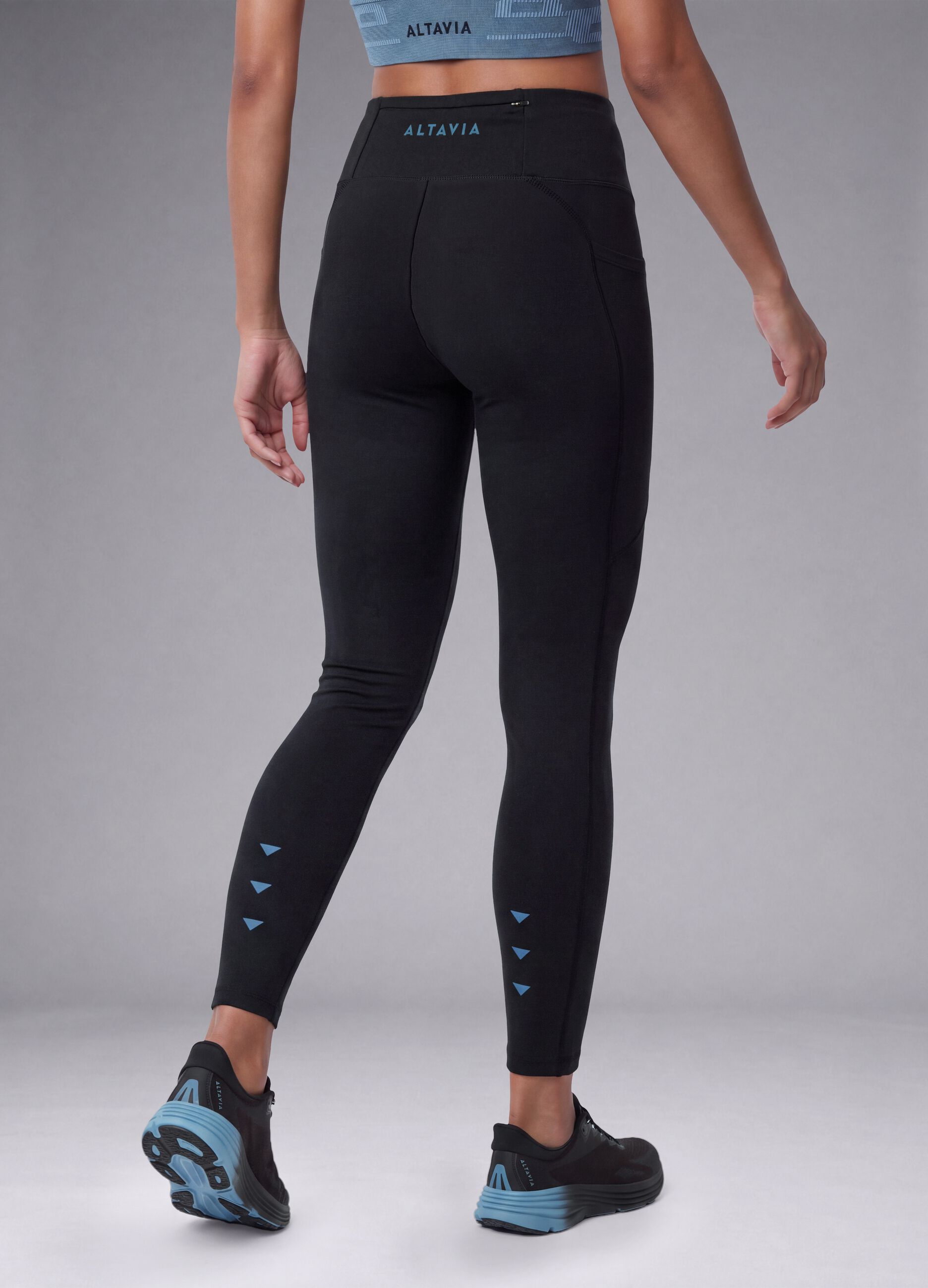 Black stretch-fabric leggings ALTAVIA RUNNING