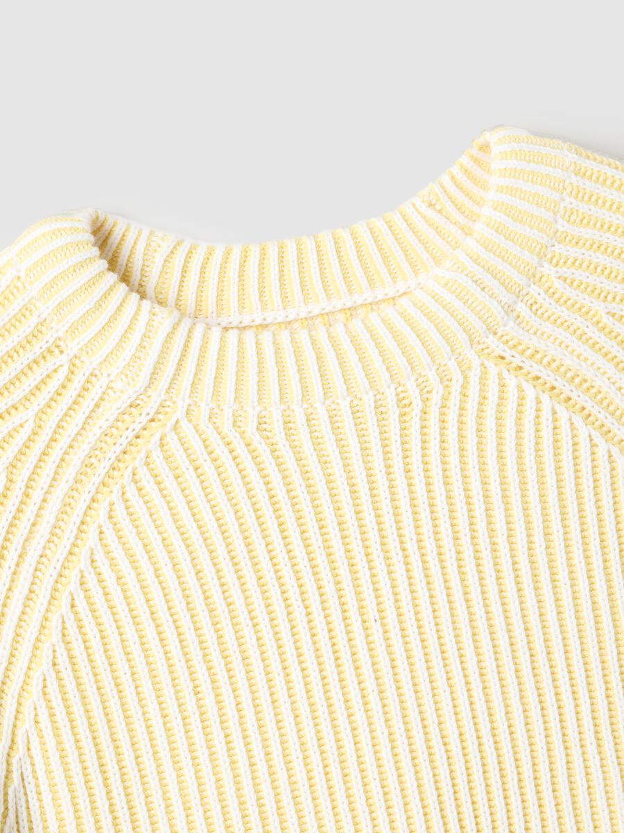 Multicolour striped pure cotton pullover - regular fit_5