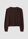 Brown pure wool crew-neck cardigan_2