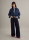 Wide-leg blue denim cotton jeans_0