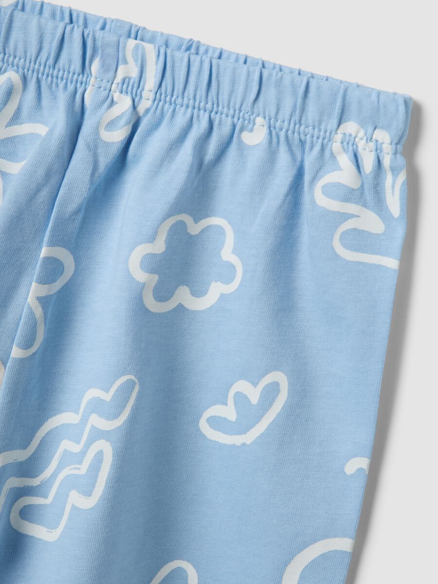 Light Blue Pure Cotton Baby Short Pyjamas with Nautical Print_3