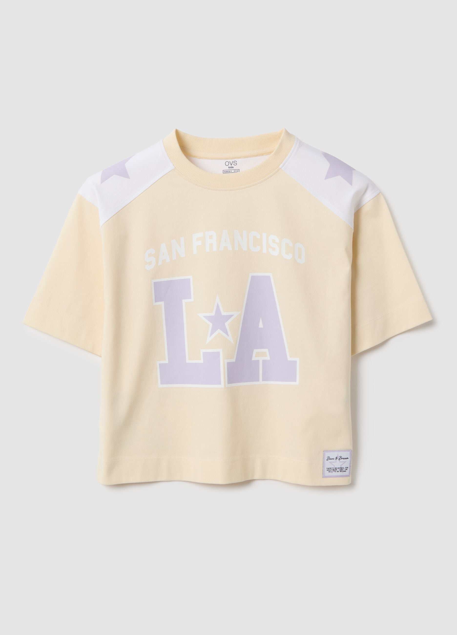 Oversized multicolour pure cotton girl&rsquo;s t-shirt with prints