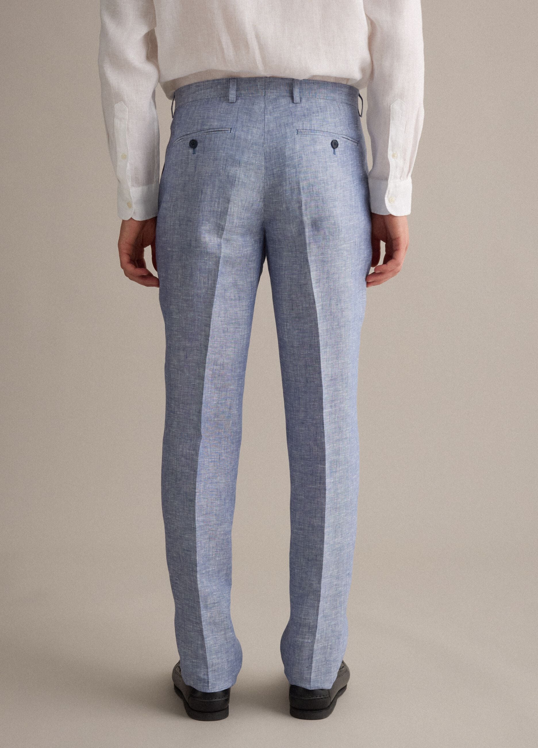 Light Blue Pure Linen Trousers