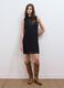 Black sleeveless high-neck slim-fit dress with bow_1
