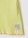 Yellow striped cotton girl&rsquo;s regular fit t-shirt with patch_3