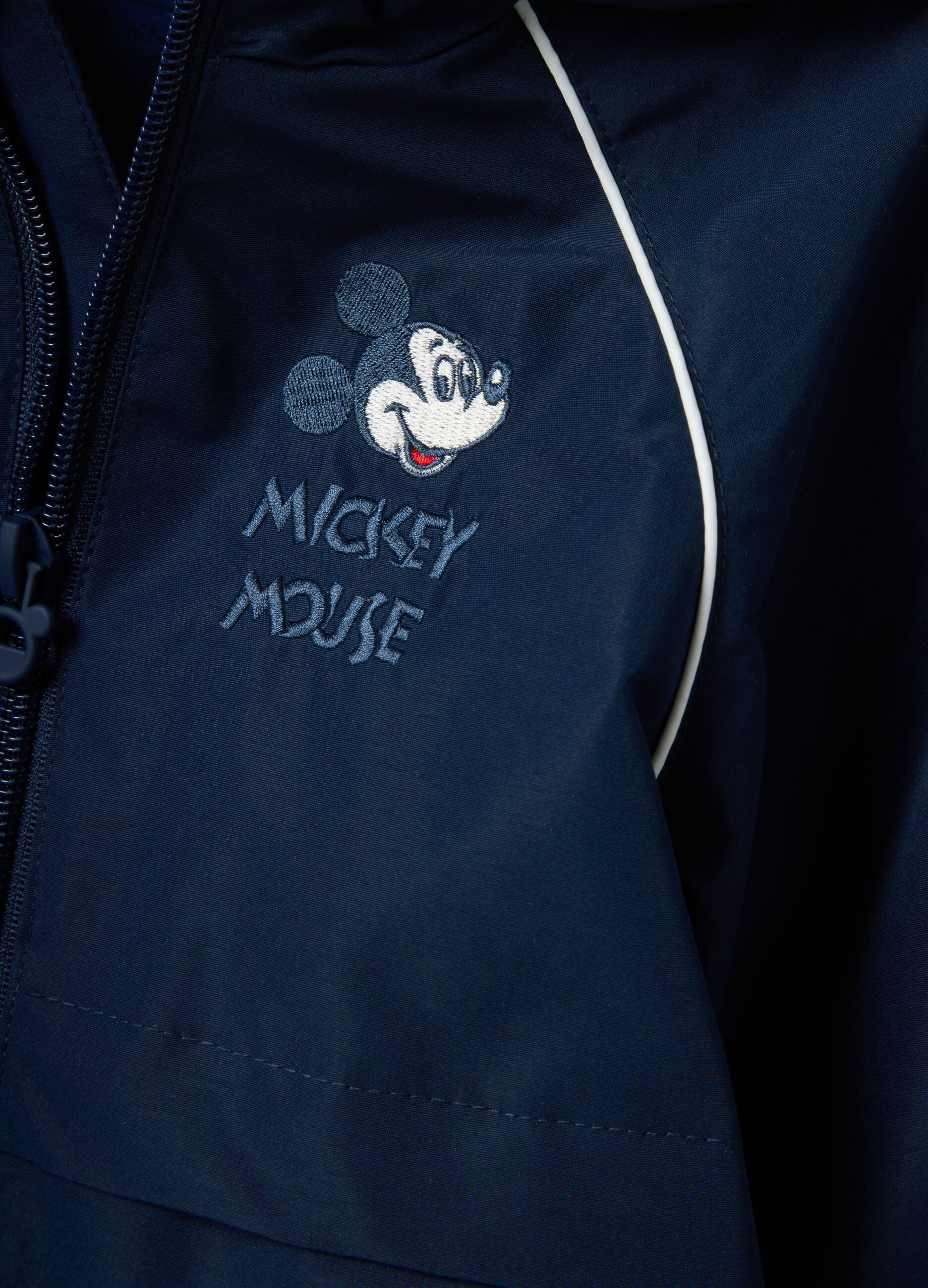 Blue regular fit children's jacket with hood and zip