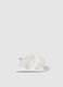 White pure cotton sandals for newborn girls with velcro and bow_0