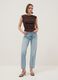 Brown pure cotton regular fit tank top_1