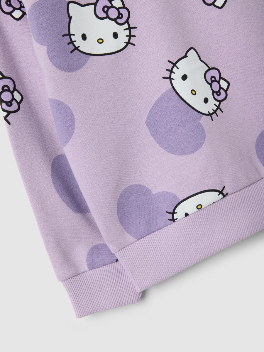 Girls' regular fit purple cotton blend sweatshirt with Hello Kitty_3
