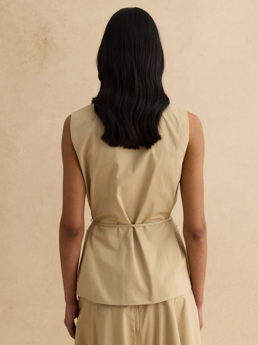 Beige Pure Cotton Waistcoat_2