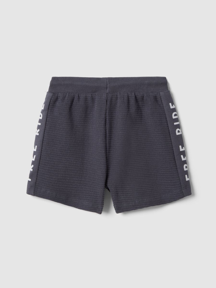 Shorts grigi in puro cotone con vita elasticizzata da bimbo regular fit_1