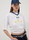 White pure cotton regular fit t-shirt with Italy details_0