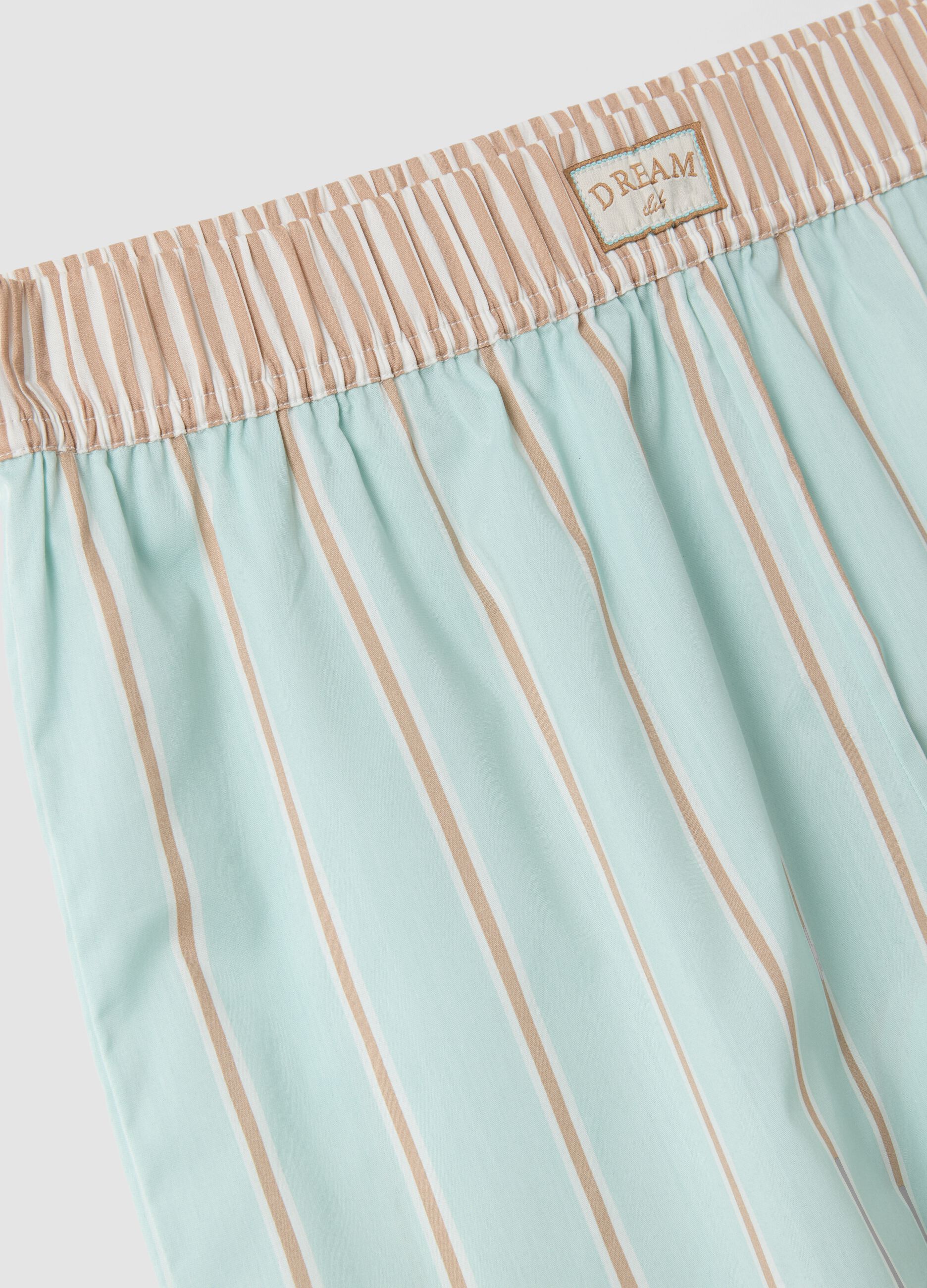 Multicolour organic cotton striped pyjama shorts