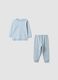 Light blue organic cotton crew‑neck pyjamas for baby and toddler_0