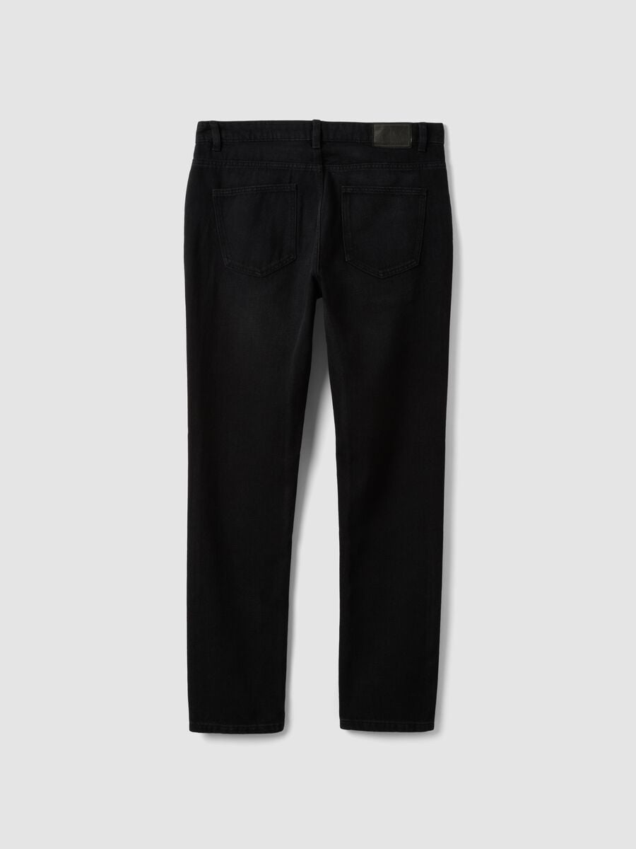 Black slim-fit jeans in cotton and viscose blend_7