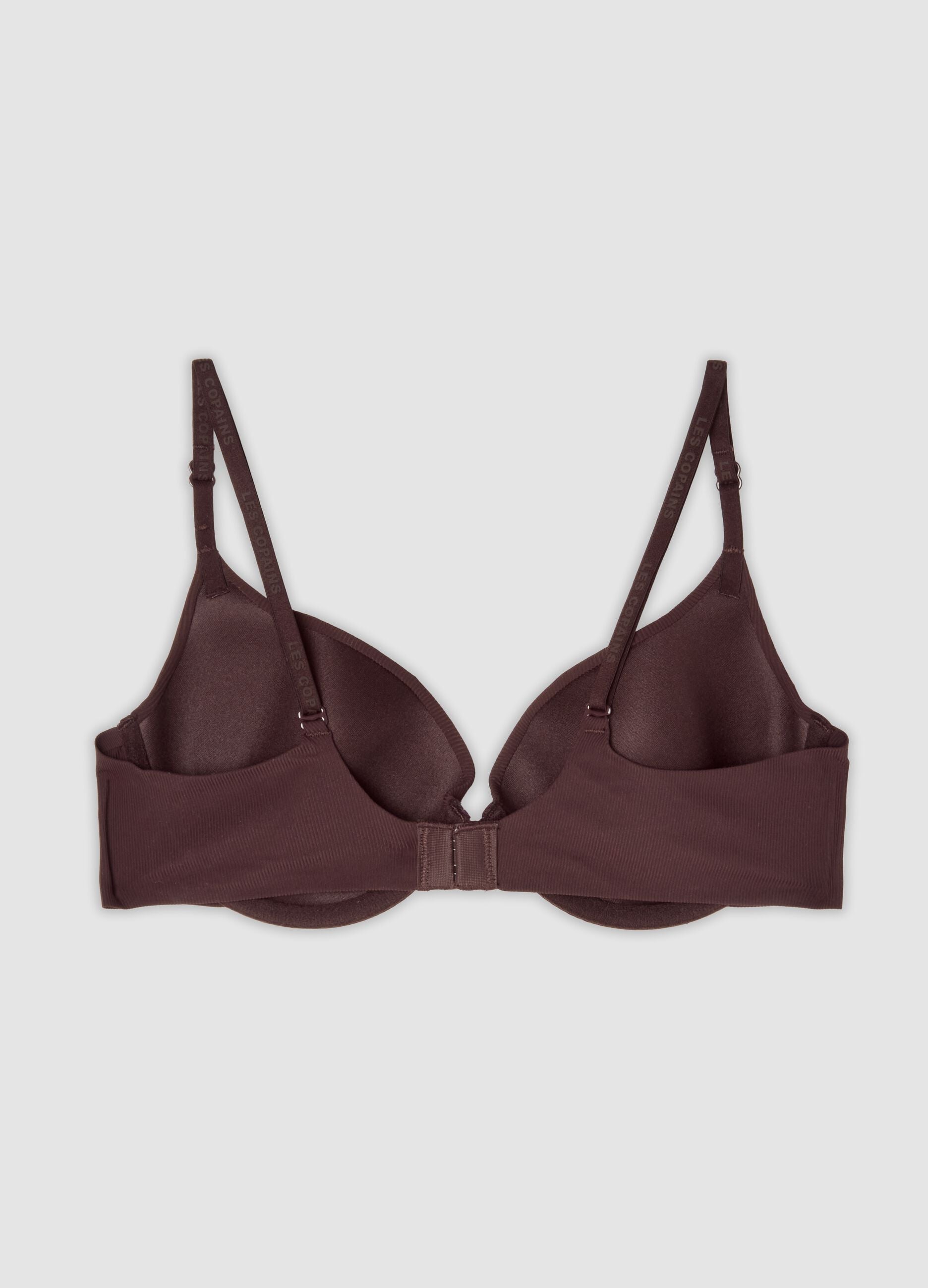 Brown padded bra in stretch fabric