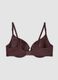 Brown padded bra in stretch fabric_2