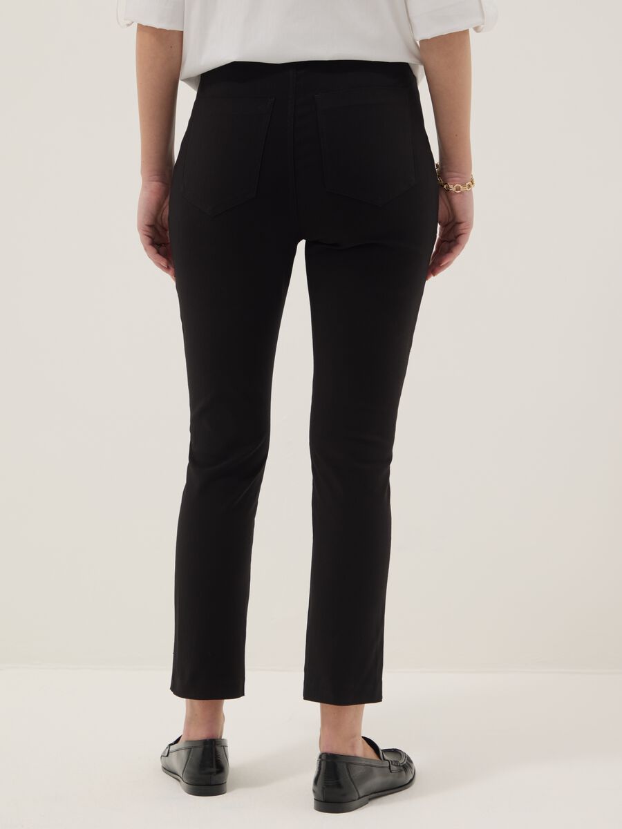 Black Stretch Viscose Maternity Slim Trousers_3