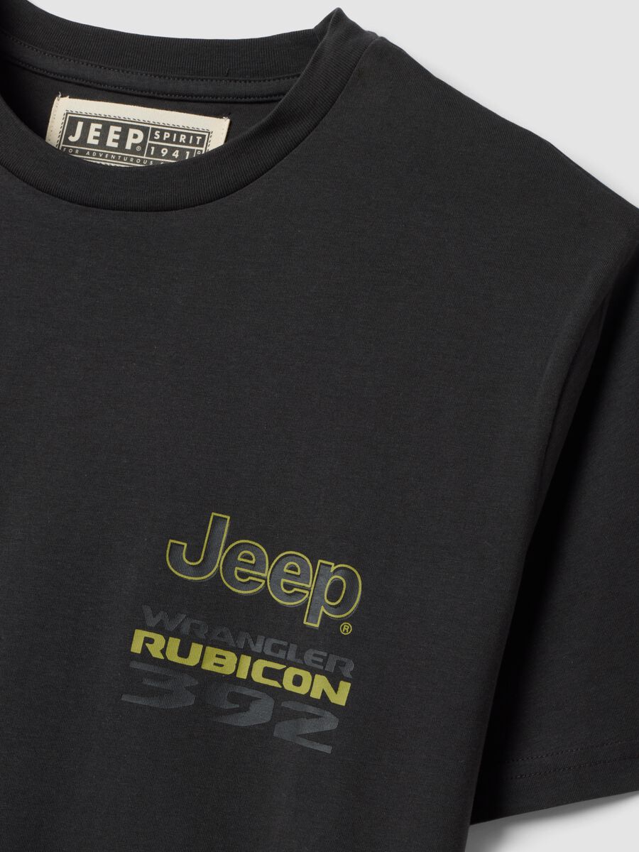 T-shirt grigia in puro cotone con stampa Jeep_1