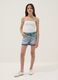 Blue pure cotton denim shorts for girls &ndash; straight fit_0