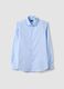 Light blue pure compact cotton shirt with classic collar, slim fit_0