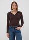Brown viscose-blend polo-collar jumper, regular fit_2