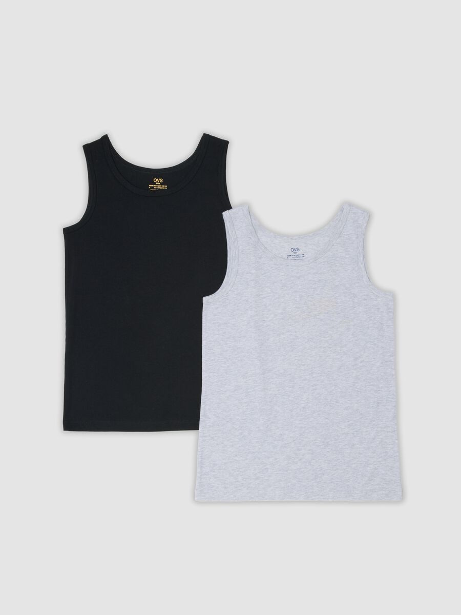 2-pack boys&rsquo; grey and black organic cotton vests_0