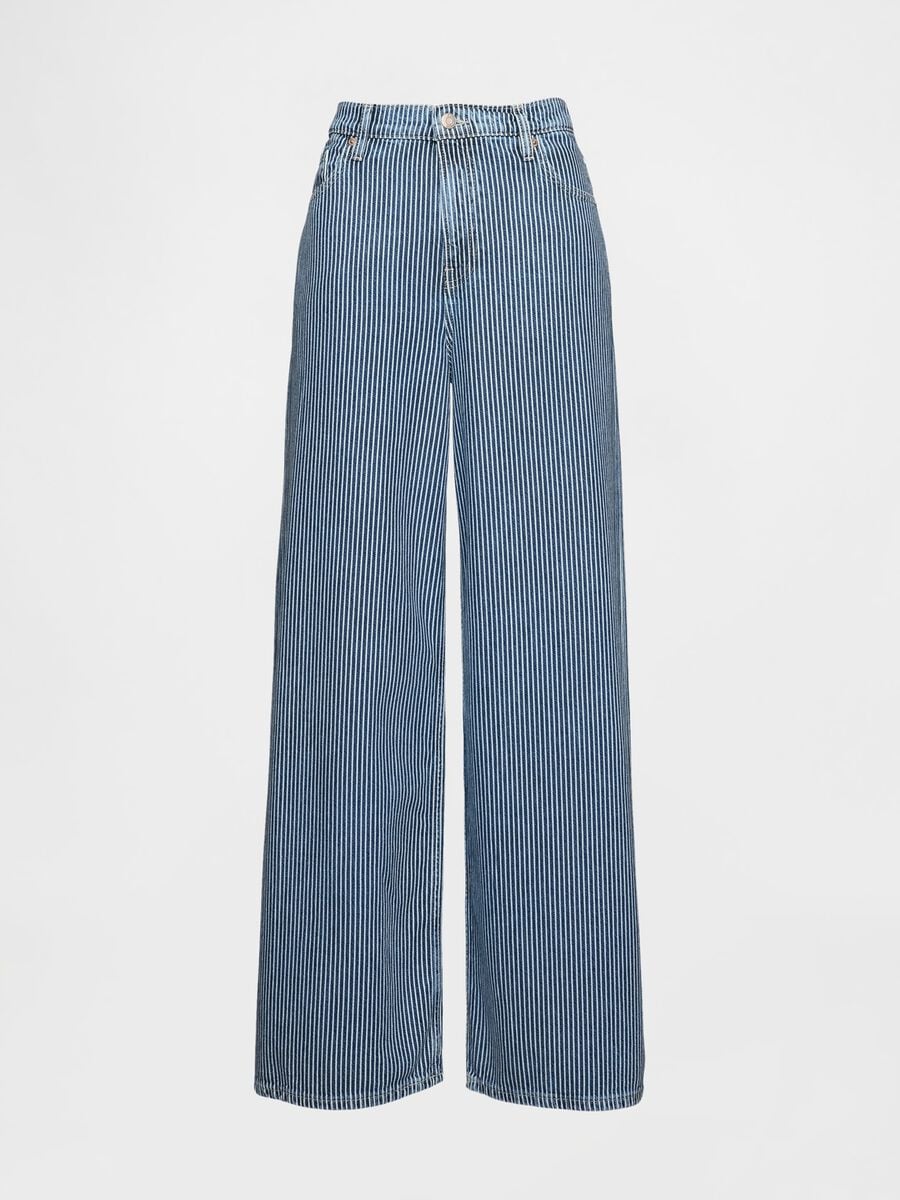 Gap Blue and White Striped Jeans in Cotton and Lyocell Blend_4