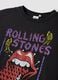Black pure cotton T-shirt with Rolling Stones print_5