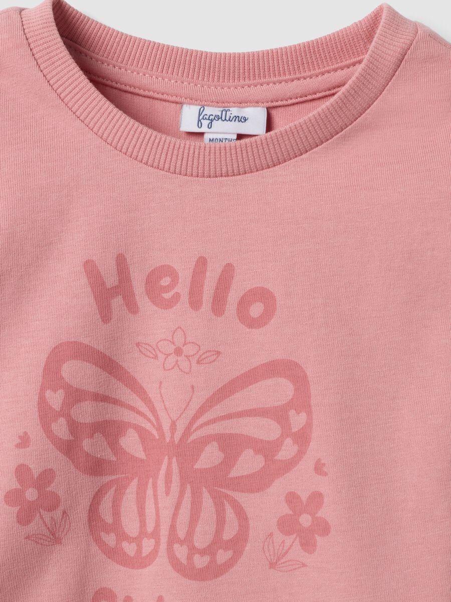 Pink organic cotton crew-neck T-shirt_2