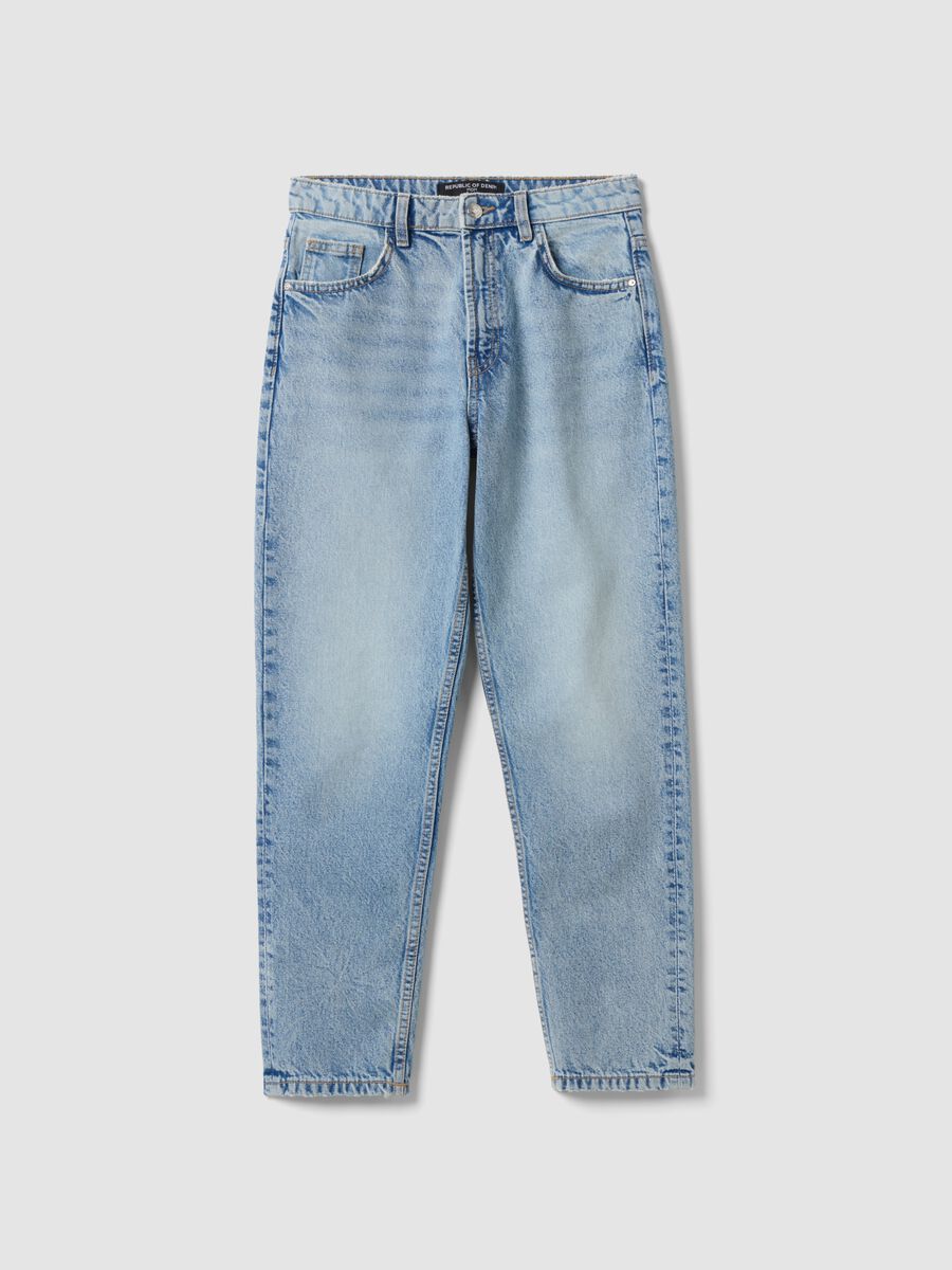 High-waisted pure cotton mom-fit denim jeans_4