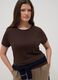 Brown pure cotton short-sleeve T-shirt, regular fit_0