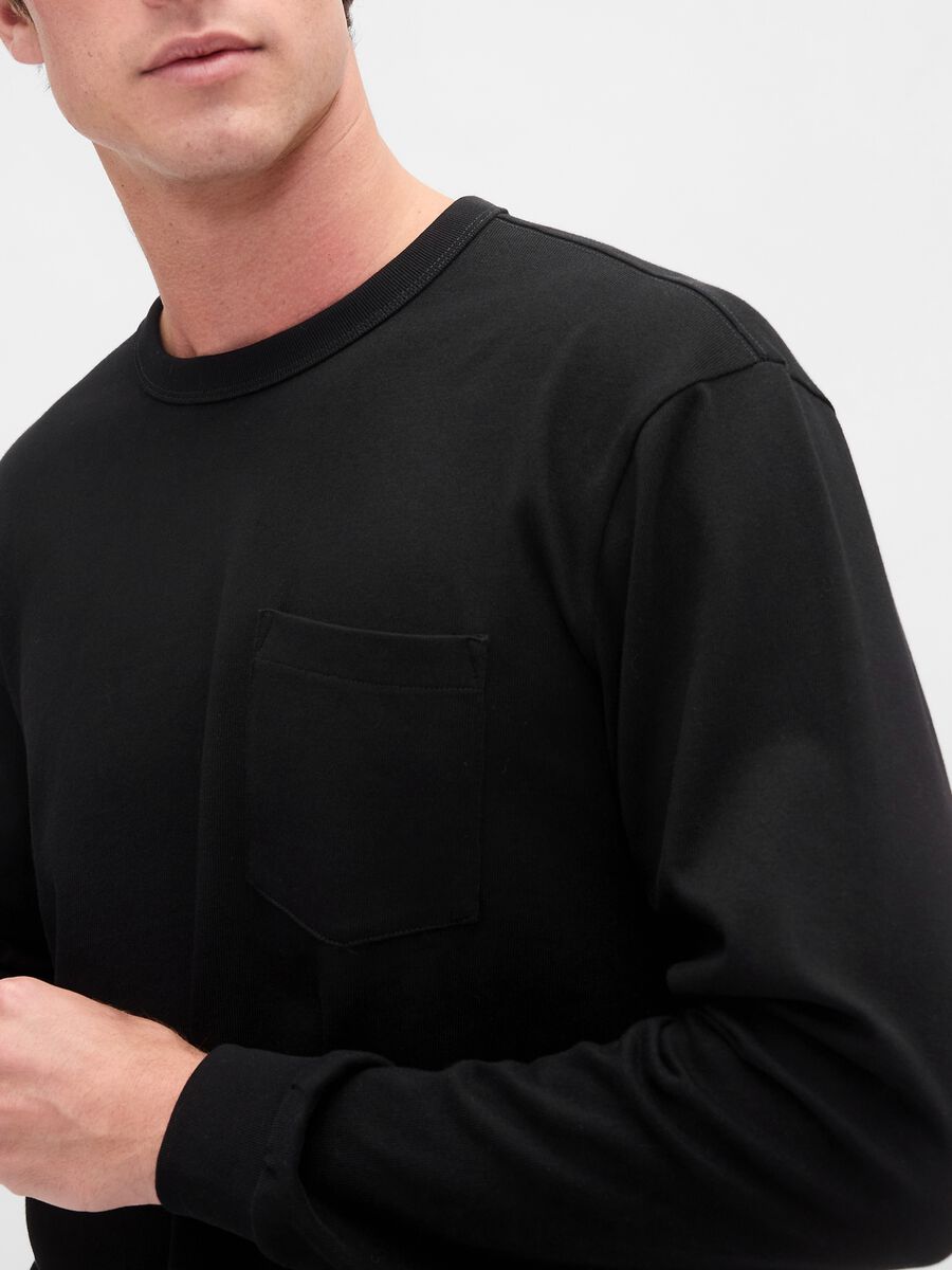 Black Long Sleeve Cotton Top_3