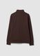 Brown cotton-blend sweatshirt with crew neck and zip, regular fit_6